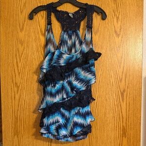 Vanity Navy Crochet Top